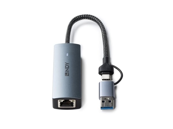 Lindy 43415, USB 3.2 Gen 2 (3.1 Gen 2) Type-C, 5000 Mbit/s, Grå, Aluminium, Plast, Rund kabel, 0,15 m