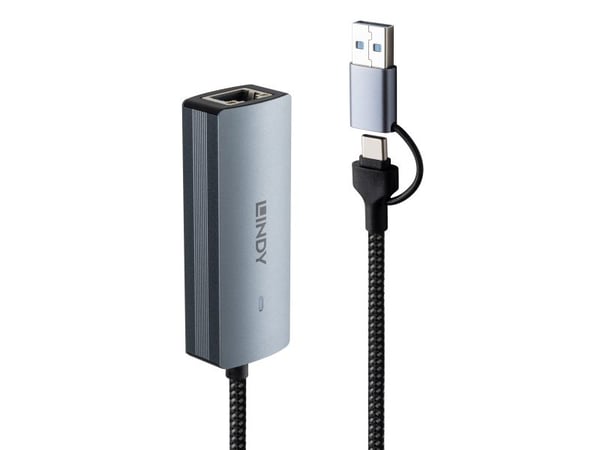 Lindy 43415, USB 3.2 Gen 2 (3.1 Gen 2) Type-C, 5000 Mbit/s, Grå, Aluminium, Plast, Rund kabel, 0,15 m