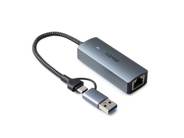 Lindy 43415, USB 3.2 Gen 2 (3.1 Gen 2) Type-C, 5000 Mbit/s, Grå, Aluminium, Plast, Rund kabel, 0,15 m
