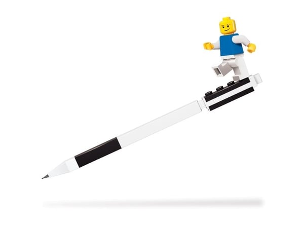 Mekanisk blyant med mini-figur, pakket i fargeboks