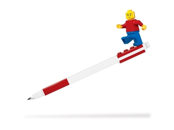 LEGO gel pen, 1 stk rød i box m minifigur
