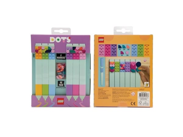 LEGO DOTS, markers, 6-pk + 40 fargerike plater