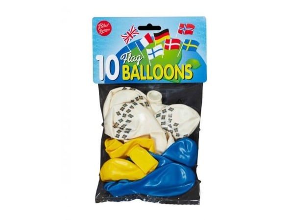 Svenske flag balloner, 10 stk