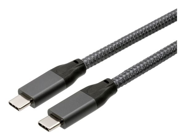 Kaapeli USB3.2 Gen 2x2 1m harmaa 100W USB-C pistoke molemmin puolin,20Gbit/s