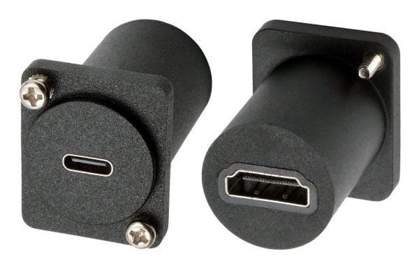 EXSYS EX-49171, Flat, Sort, USB C, HDMI, Hunkjønn, Hunkjønn