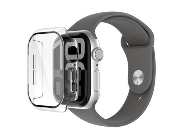 Belkin SCREENFORCE TemperedCurve - Støtfanger for smartarmåndsur - 2-i-1, 42 mm - herdet glass (9H) - blank - for Apple Watch Series 10 (GPS + Cell...