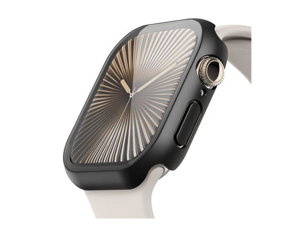 Belkin SCREENFORCE TemperedCurve - Støtfanger for smartarmåndsur - 2-i-1, 46mm - herdet glass (9H) - svart - for Apple Watch Series 10 (GPS + Cellu...