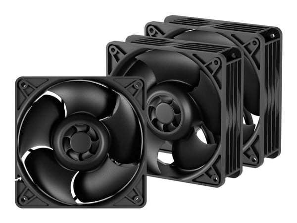 ARCTIC S12038-8K - 3-pack, fläkt, 12 cm, 800 rpm, 8000 rpm, 220 kubikfot/min, 370 m³/h
