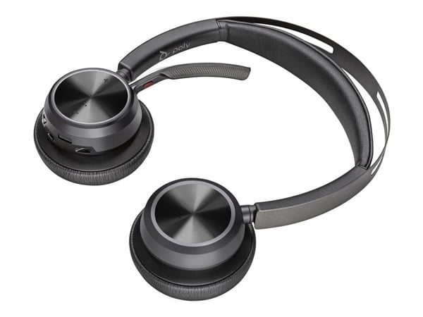 HP Poly Voyager Focus 2 - Hodesett - on-ear - Bluetooth - trådløs - aktiv støydemping - USB-C via Bluetooth-adapter - svart - Zoom Certified