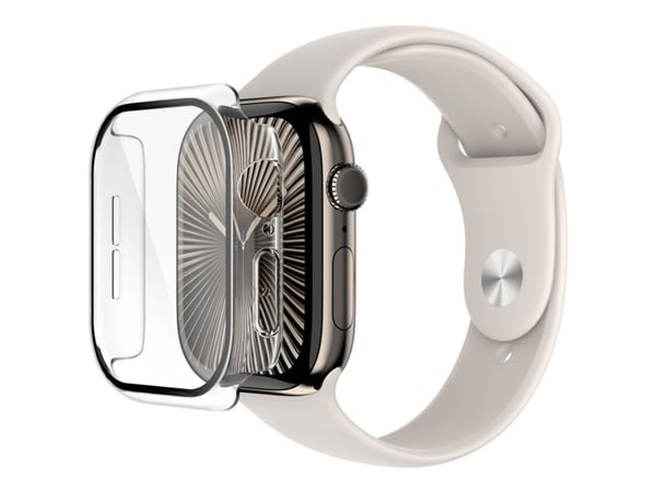 Belkin SCREENFORCE TemperedCurve - Støtfanger for smartarmåndsur - 2-i-1, 46mm - herdet glass (9H) - blank - for Apple Watch Series 10 (GPS + Cellu...