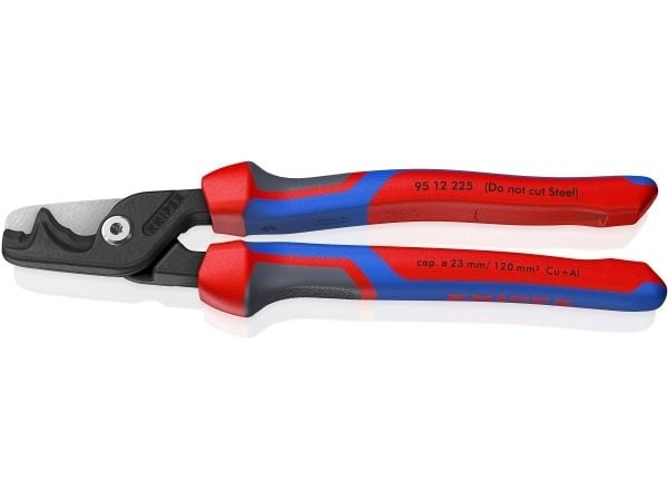 KNIPEX StepCut XL kabelkutter 95 12 225, kabelkutter (rød/blå, lengde 225 mm)