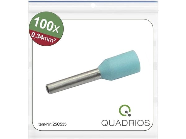 Quadrios 25C535 liittimet 0,34 mm² osittain eristetty turkoosi 100 kpl
