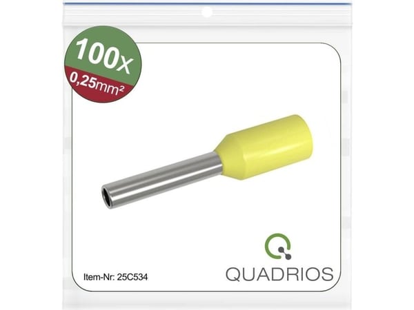 Quadrios 25C534 kabelsko² delvis isolerad gul, 100 st (25C534)