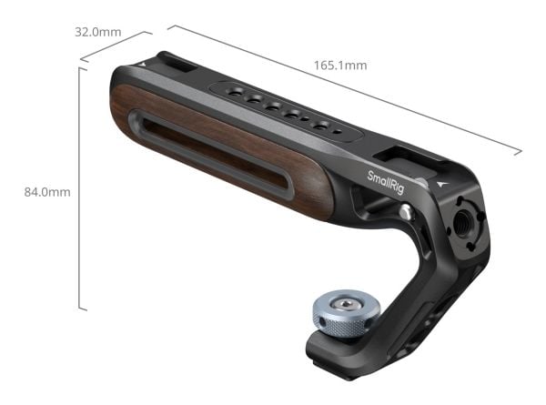 SmallRig 5250, Digitalkamera, håndgrep, Sort, Brun, Aluminium, Tre, 165,1 mm, 32 mm, 84 mm