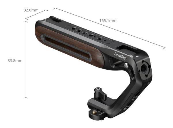 SmallRig 5251, Toppgrep, Sort, Brun, Aluminium, Tre, 15 kg, 1/4, 3/8", 165,1 mm