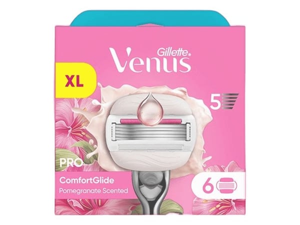 Gillette Venus Pro ComfortGlide Tropical, Kvinner, Gillette, Vinus ComfortGlide, Rustfritt stål, Rosa, Hvit, 6 stykker Gillette Venus Pro ComfortGlide Tropical, Kvinner, Gillette, Vinus ComfortGlide, Rustfritt stål, Rosa, Hvit, 6 stykker