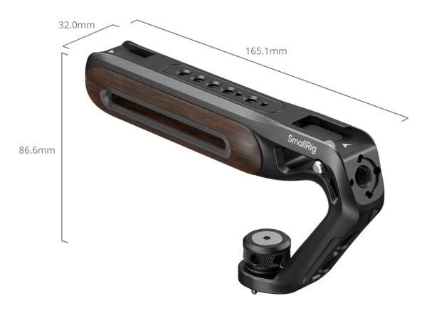 SmallRig 5252, Toppgrep, Sort, Brun, Aluminium, Tre, 1/4, 3/8", 165,1 mm, 32 mm