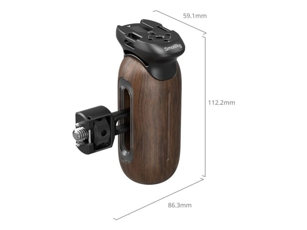 SmallRig 5238, Kamerahåndtak, Sort, Brun, Aluminium, Tre, 15 kg, 1/4, 3/8", 86,3 mm