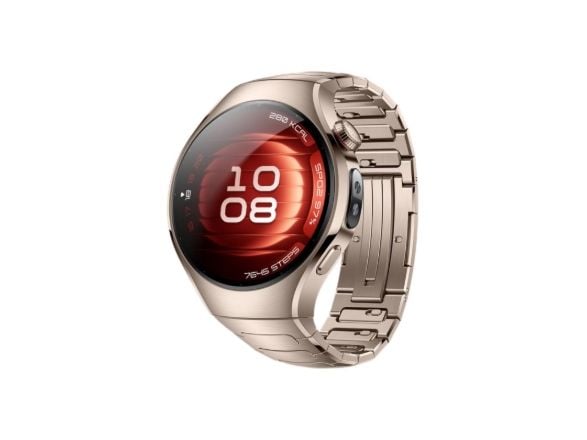 Huawei Watch 5 - 42 mm - 904L rustfritt stål - smartklokke med stropp - titan - sand gold - håndleddstørrelse: 120-190 mm - display 1.38" - Bluetoo...