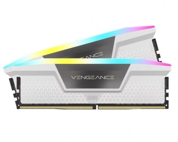 CORSAIR DDR5 6000MT/s 32GB 2x16GB DIMM Ubufret 36-44-44-96 Std PMIC XMP 3.0 VENGEANCE RGB DDR5 Hvit varmespreder Svart PCB 1,4V