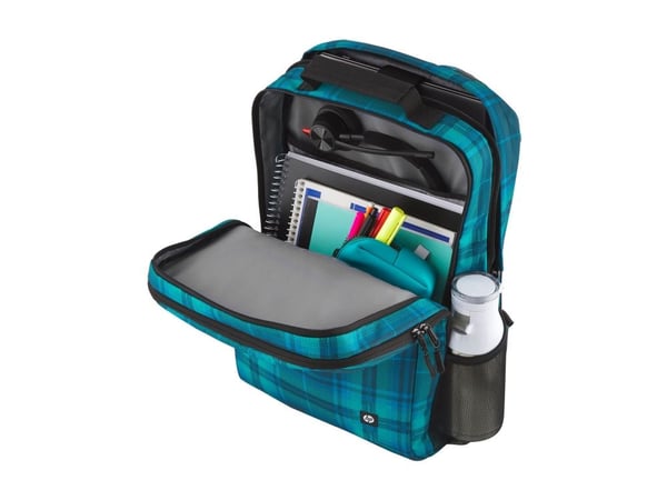 HP - Campus XL - notebookryggsekk - 16.1" - tartanrutet blå