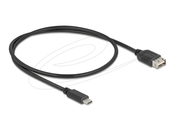 Delock - USB-kabel - USB-C (hann) til USB (hunn) reversibel - USB 2.0 - 3 A - 50 cm - easy USB - svart