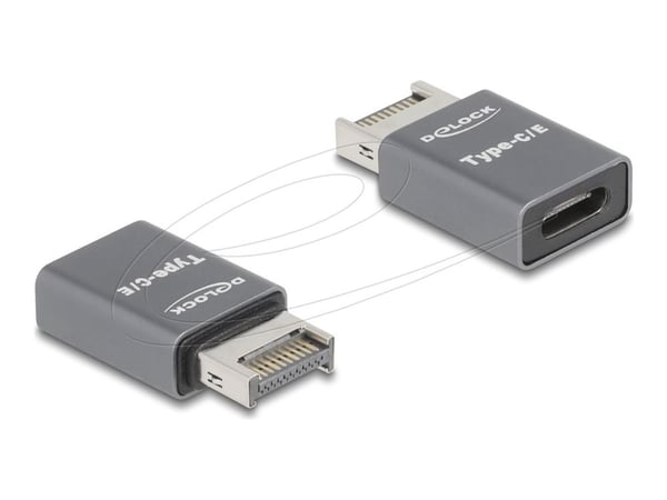 DeLOCK 67234, USB Type-E, USB Type-C, harmaa