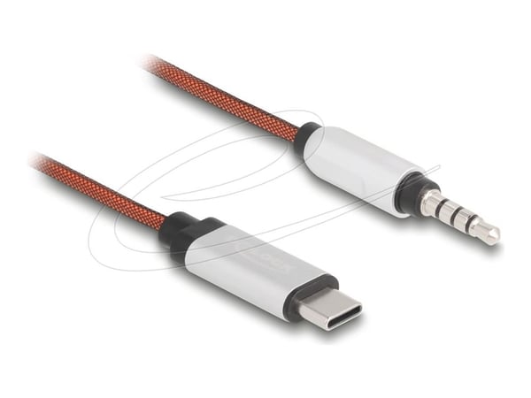 Delock - Lydkabel - USB-C hann til mini-phone stereo 3.5 mm hann - 1.2 m - sølv, oransje