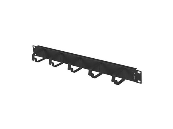 Lanberg - Rackkabelstyringspanel - RAL 9004, svart - 1U - 19"