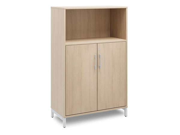 Kontorskab DNA, 800x1660 mm, Eg/Alugrå 4A4/2A4