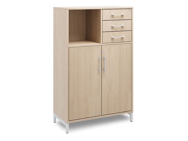 Kontorskab DNA, 800x1275 mm, Eg/Sort, skuffemodul 3A4/2A4