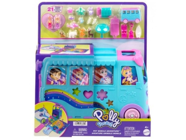 Polly Pocket Pet Mobile Adventure transformerende campingvogn med tilbehør JCC22
