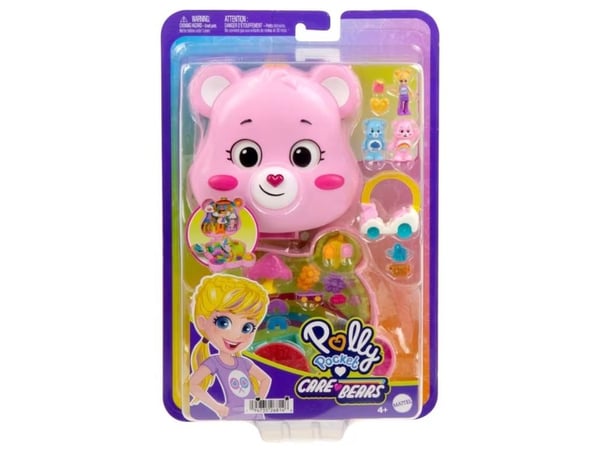 Polly Pocket Caring Teddy Bears Compact Set: micro Polly-dukke, to bamsefigurer, leketøykjøretøy og tilbehør JCC14