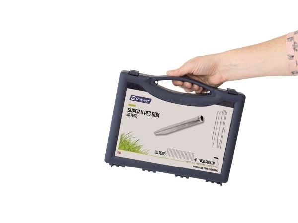 Outwell Super U-Peg Box, knagg, stål, stål, 240 mm, 255 mm, 45 mm