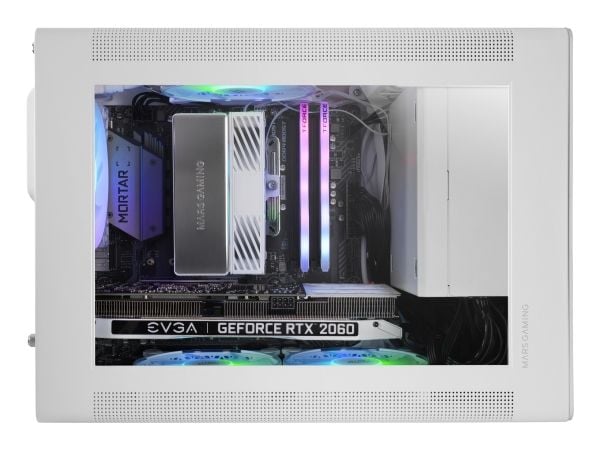 Mars Gaming MC-XPSW, Mini Tower, PC, Hvit, Micro ATX, Mini-ITX, Netting, Hjem/Kontor