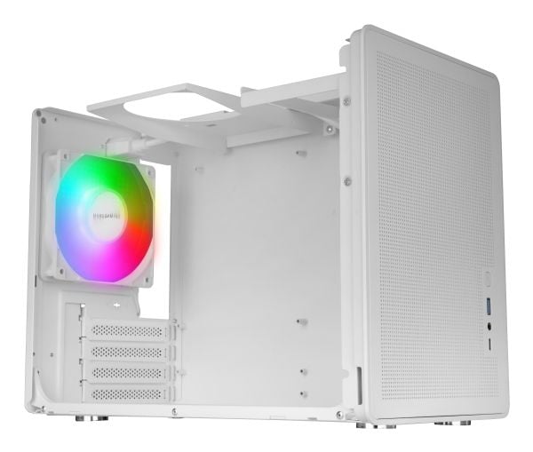 Mars Gaming MC-XPSW, Mini Tower, PC, Hvit, Micro ATX, Mini-ITX, Netting, Hjem/Kontor