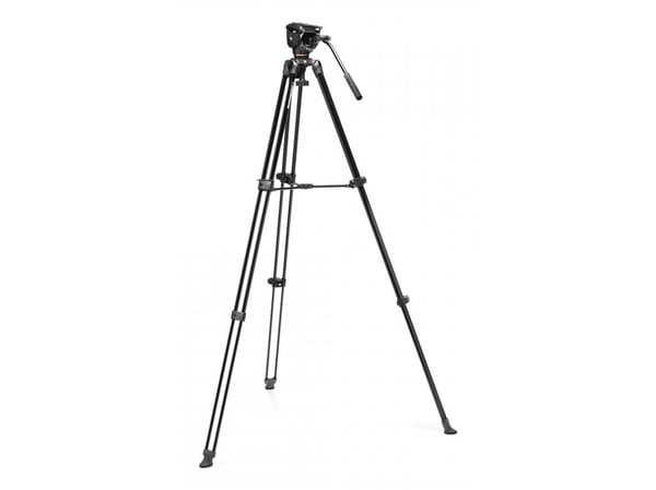 Manfrotto Video Alu-stativ med 500X Fluid Head, 3 ben, Sort, 15,5 cm, 3,45 kg