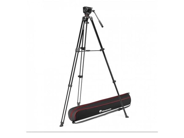Manfrotto Video Alu-stativ med 500X Fluid Head, 3 ben, Sort, 15,5 cm, 3,45 kg