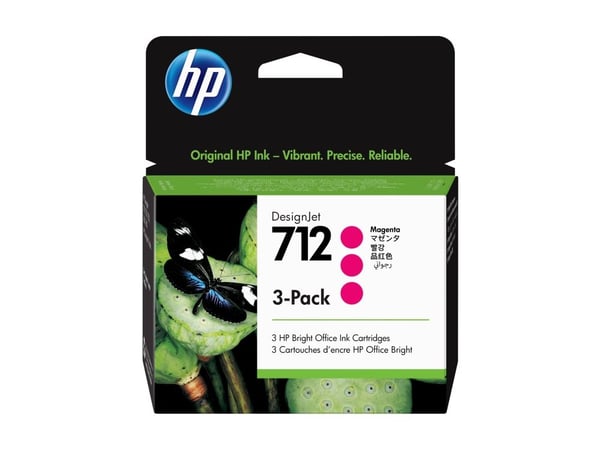 HP 712 - 3-pack - 29 ml - magenta - original - DesignJet - blekkpatron - for DesignJet Studio, T210, T230, T250, T630, T650