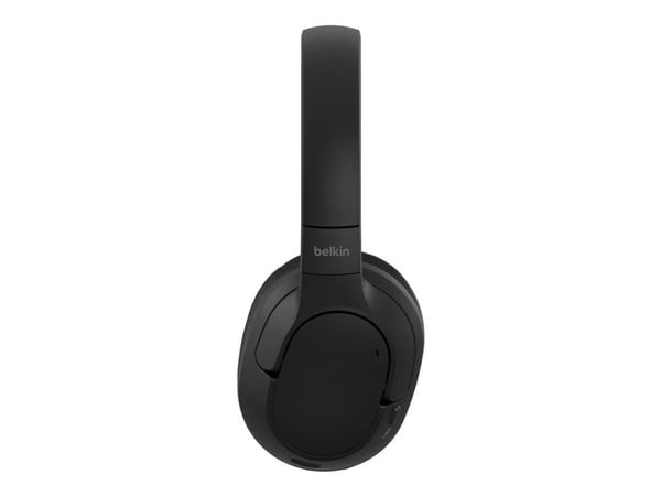 Belkin SoundForm Surround - Hodetelefoner med mikrofon - full størrelse - Bluetooth - trådløs, kablet - USB-C, 3,5 mm jakk - svart