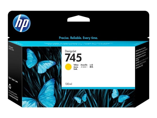 HP 745 - 130 ml - gul - original - DesignJet - blekkpatron - for DesignJet Z2600 PostScript, Z5600 PostScript