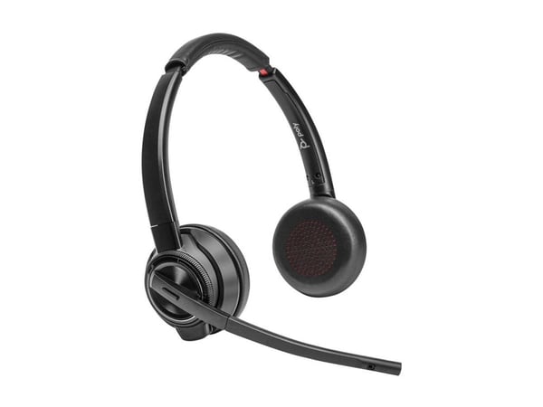 HP Poly Savi 8420 Office - Savi 8400 series - hodesett - on-ear - DECT / Bluetooth - trådløs - aktiv støydemping - svart - Certified for Microsoft ...
