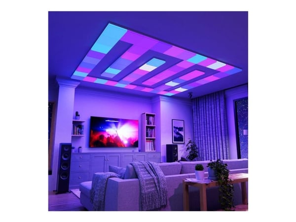 Nanoleaf Skylight Starter Kit - Taklyspanel - LED - 300 x 300 mm - total: 50 W - RGB/varmt til kjølig hvitt lys - 2700-6500 K - kvadrat (en pakke 3)