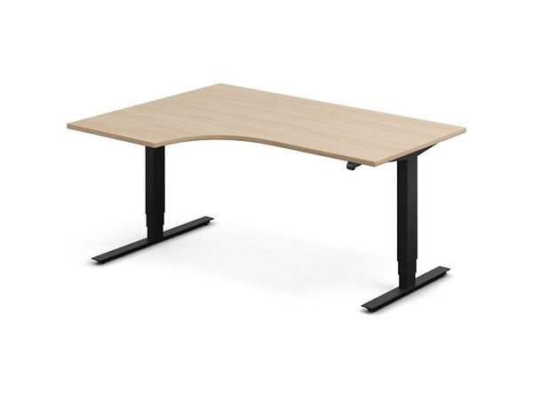 Hæve-sænkebord DNA, Eg 2000x1200mm Venstre 2-ben/Hvid
