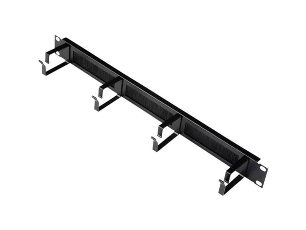 ROLINE 19 tommers rangeringspanel 1 U med børstelist 44x60mm svart (26.21.0097)