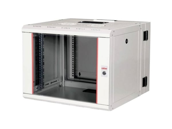 ROLINE 26.21.0010, Veggmonterbar hylle, 7U, 50 kg, Nøkkellås, Rack skinner, 23,6 kg