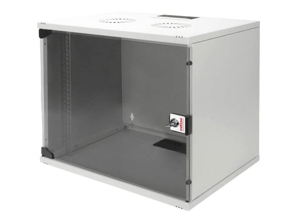 ROLINE 26.21.0017, Veggmonterbar hylle, 9U, Nøkkellås, Rack skinner, 10,8 kg, Grå