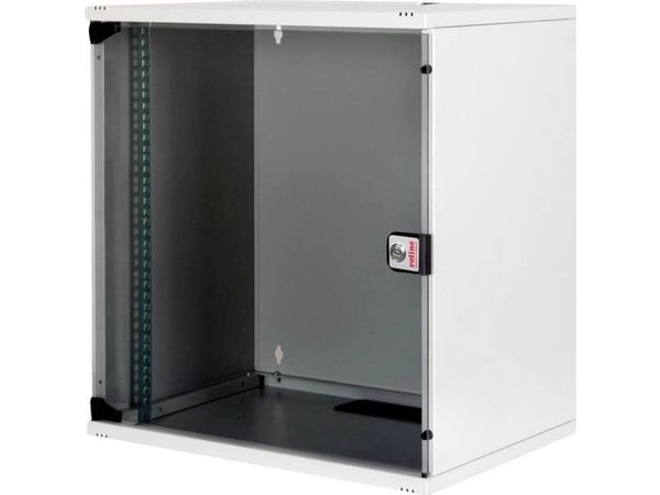 ROLINE 26.21.0018, Veggmonterbar hylle, 12U, Nøkkellås, Rack skinner, 13,5 kg, Grå