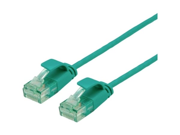 ROLINE RM UTP, SLIM PatchCord, Cat6A/Cl.EA, vihreä, 0.15m