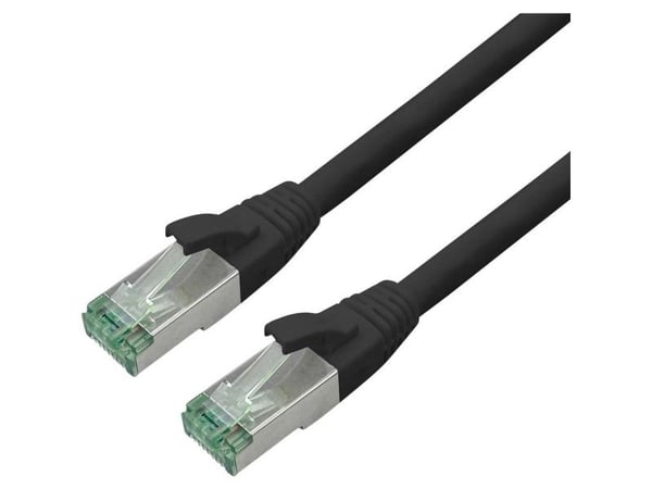 ROLINE RM S/FTP Patchkabel Kat6A/Kl.EA TPE schwarz 0,3m - FTP - PIMF, 0,3 m, Cat6a, S/FTP (S-STP), RJ-45, RJ-45, Sort